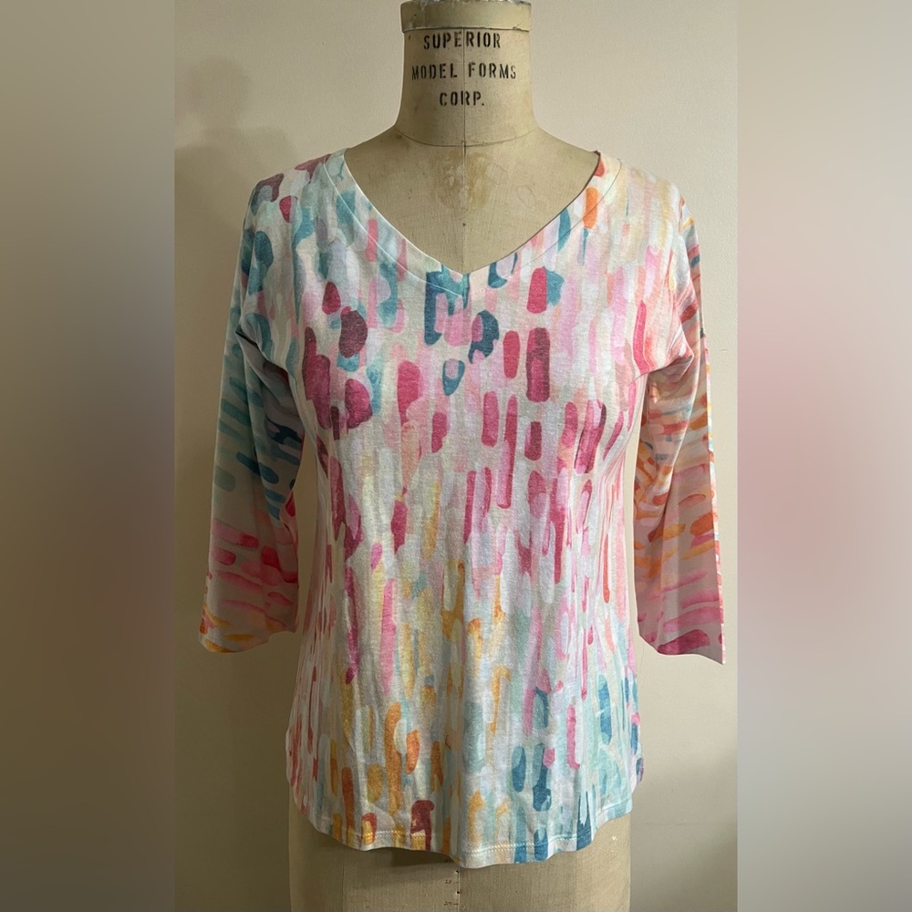 Whimsy Rose Rainbow Rain Knit Top Size Medium